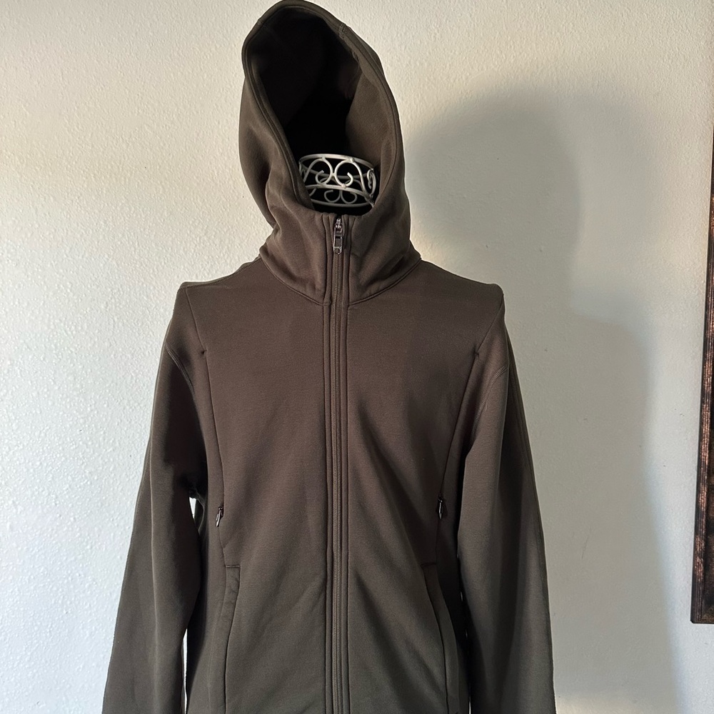 Men's Lululemon Olive Green Fleece Zippered Hoodie Jacket Size Medium